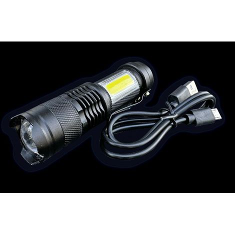 Linterna LED COB compacta, carcasa de aluminio, 200 lm, con función de iluminación para taller, USB Teger de 500 mAh (1/3)