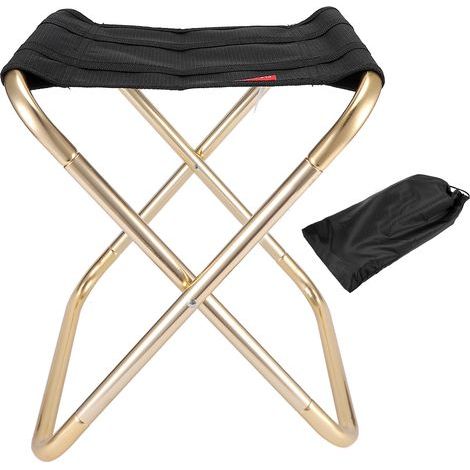 Tabouret de camping pliant en alliage d'aluminium, chaise pliable portable pour pêche en extérieur, barbecue et camping (1/5)