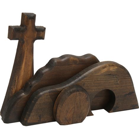 Décorations de Pâques, croix en bois faites à la main représentant un tombeau vide, décorations pour fêtes, maisons et mariages (1/5)