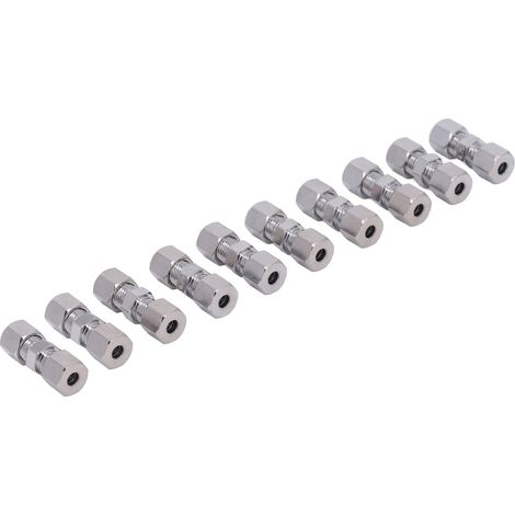 Lot de 10 raccords de conduite de frein en cuivre chromé pour tube de 4,75 mm de diamètre (1/5)