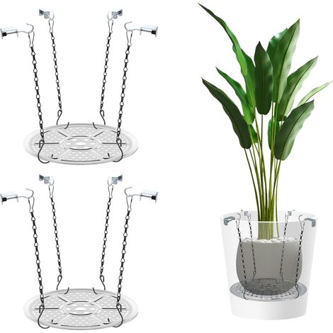 2 Inserts de Jardinage en Acier Inoxydable, Hauteur Réglable – Rehausseur de Pots de 23,2 cm pour Grands Pots et Jardinières (1/5)