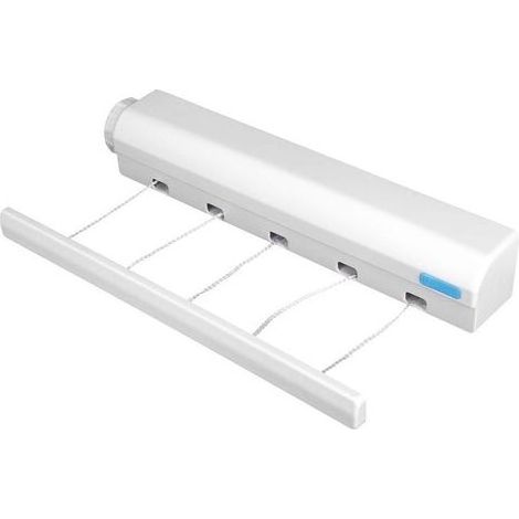 Corde à linge rétractable avec 5 fils fil a linge extérieur retractable Pour montage mural Extensible jusqu'à 3,75 m Pour intérieur et extérieur (5 fils) (1/5)