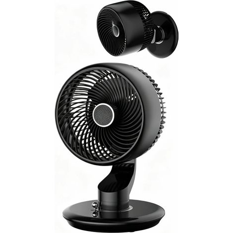 Puissant ventilateur de bureau mural avec angle réglable et fonctionnement silencieux, alimentation USB, parfait pour une utilisation au bureau et à la maison(5400 mAh,noir) (1/5)