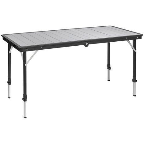 Brunner Dinemic 6 - Tavolo Da Campeggio Pieghevole In Alluminio 143x70 Cm, Altezza Regolabile 56-85 Cm, 6 Posti
