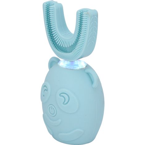 Brosse à dents électrique pour enfants, étanche IPX7, avec coque de dessin animé et nettoyage à 360° en forme de U.