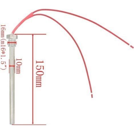 220v 300w 350w bougies allumage pour poêle à pellets - diamètre 10mm - longueur 140 150 170mm (filetage m16x1.5mm, longueur 150mm 300w) (1/2)