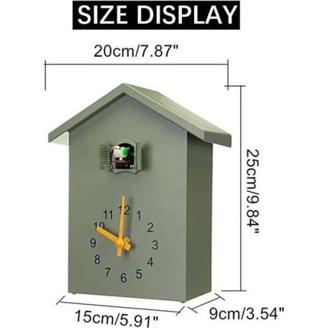 Horloge murale scandinave, coucou à la fenêtre, petite horloge à oiseaux pour usage domestique.
