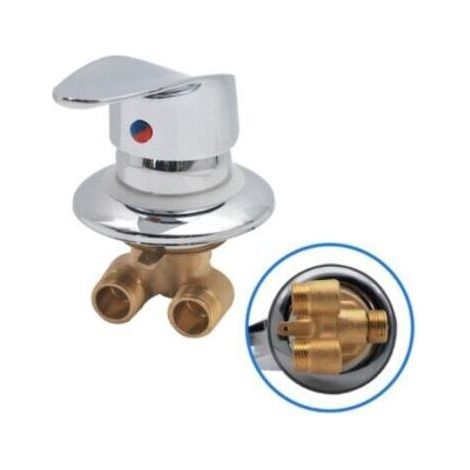 Mitigeur Cabine de Douche Robinet de douche en laiton Inverseur de sortie Robinet mitigeur de douche chrom Connecteur G1/2 Mitigeur d'eau froide et chaude de douche pour salle (1/4)