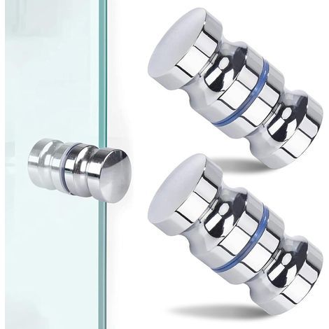 Poignée de porte - chrome poli - 30 mm - lot de 2 (1/5)