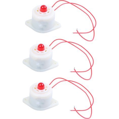 3X BJ-3 CA 220V Industriel LED Rouge Clignotante Buzzer Alarme Sirene 100 DB Blanc (1/5)