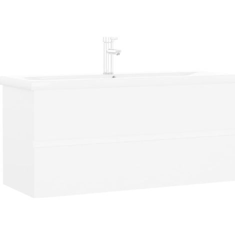 Maison Exclusive - Waschbeckenunterschrank mit Einbaubecken Weiß