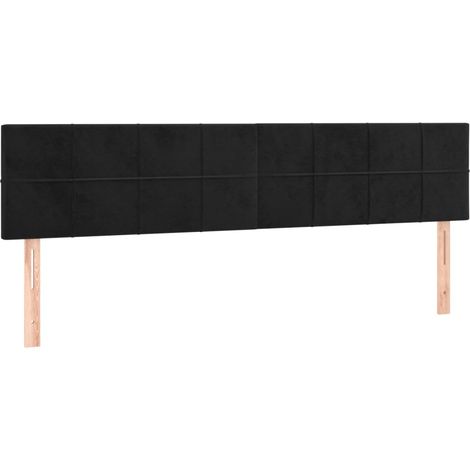 Cabecero accesorio para dormir mueble de dormitorio 2 piezas 80 x 5 x 78/88 cm tela terciopelo negro TDL0206235