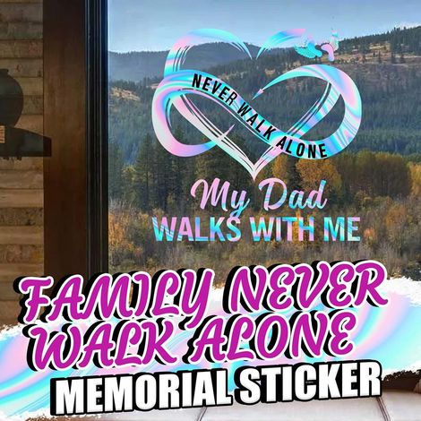 Familienaufkleber, 3-teilig: „Never Walk Alone“ – Aufkleber für Auto, Gepäck, Laptop, Kühlschrank, Motorrad, Skateboard (1/4)