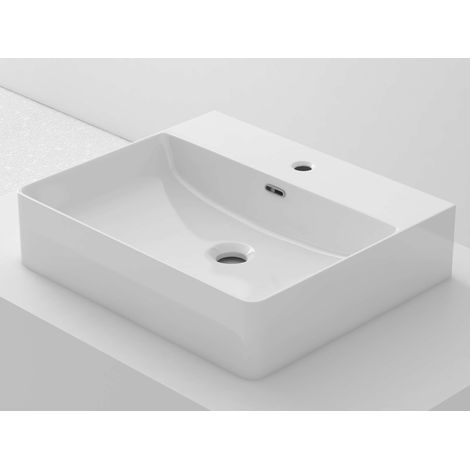 Lavabo à poser K42-50 céramique 50x12,5x42,5 cm blanc (1/5)