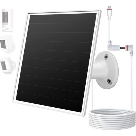 Chargeur solaire 5 W pour caméras de sécurité extérieures – DC 5 V compatible avec les caméras à batterie rechargeable Micro USB et USB-C, indice d'étanchéité IP65, câble de charge de 3 m (1/5)
