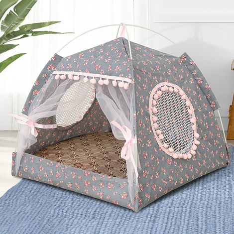 Toivize Tente de lit pour chat et petit chien – Modèle camping universel avec coussin double face et base antidérapante (1/5)