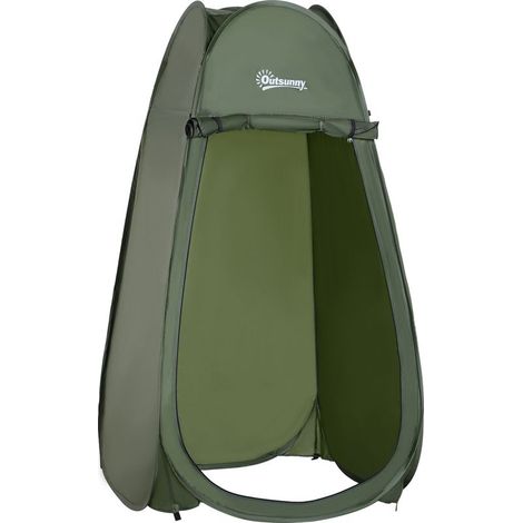 Aufblasbares Duschzelt, faltbares und tragbares Toilettenzelt, UV-beständig, inklusive Tragetasche, für Strand, Angeln, Wandern, Baden, Outdoor-Aktivitäten, grün