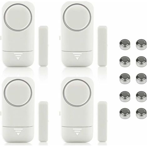Alarme de Porte et Fenêtre Capteur sans Fil Magnétique pour Système de Sécurité Maison Sécurité Enfants - Anti-Intrusion Anti-Vol Contre Cambriolage Détecteurs 120dB Sirène avec Piles 4pcs (1/5)