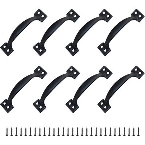 (120 mm) 8 pièces poignées de meubles boutons de porte centre à centre tire poignées en fer rustique pour cuisine porte de grange abri de jardin