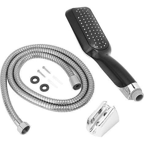 Ensemble de robinetterie de douche murale G1/2'' avec pommeau de douche à main effet pluie et flexible (1/5)