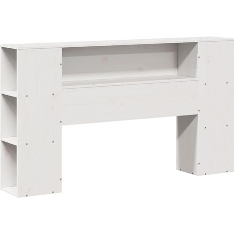 Cabecero de cama almacenaje madera maciza pino blanco 150 cm vidaXL