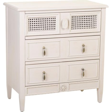 Cómoda de madera beig 65x36x70 cm