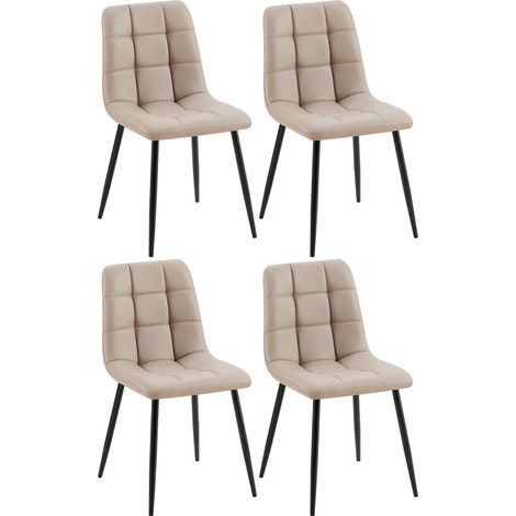 4er Set Esszimmerstuhl Antibes Kunstleder taupe (1/5)
