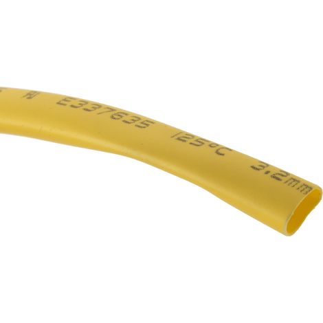 Gaine thermorétractable RS PRO, Dia. 3.2mm Jaune rétreint 2:1, 10m