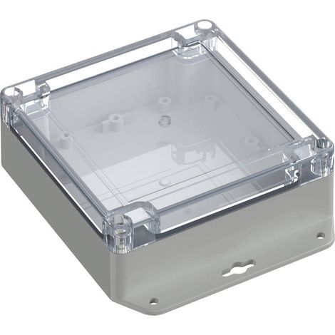 TRU COMPONENTS 6U07121205639 TC-13865308 Boîtier industriel 151.4 x 121.4 x 45 Polycarbonate gris clair, transparent 1