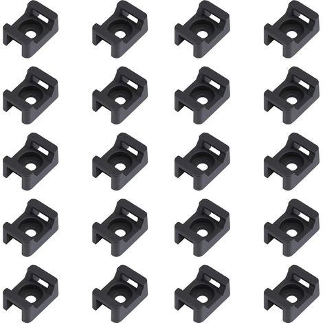 150PCS Black Cable Tie Brackets 23mmx16mm Saddle Type Cable Base Holder