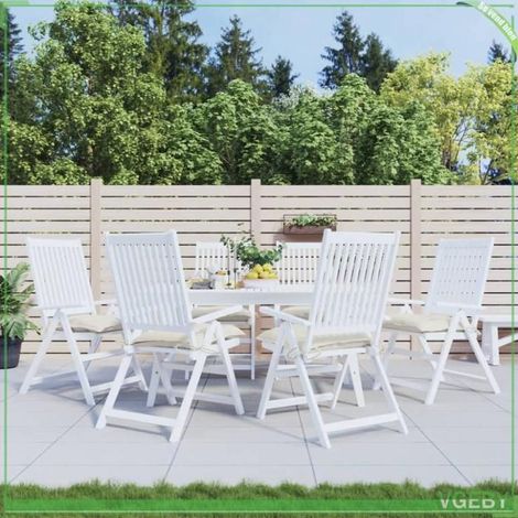 361458 Coussins de chaise lot de 6 blanc crème 40x40x7 cm tissu oxford (1/5)