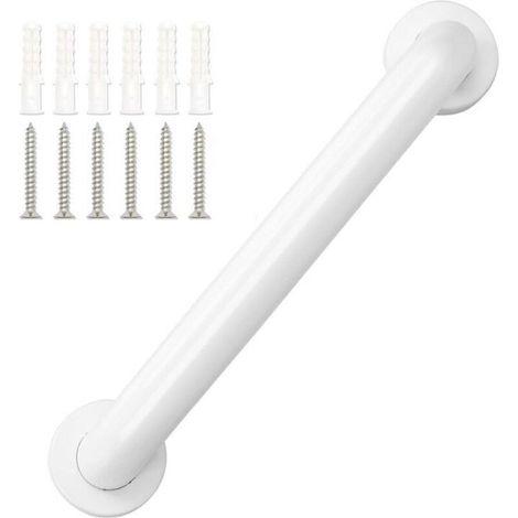 YMYNY Poignée de douche en acier blanc 30 cm barre d'appui douche personnes âgees (1/4)