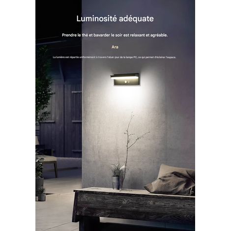 lampe solaire murale exterieure a detection de mouvement et capteur de lumiere blanc chaud 73 led ipx5 pour maison jardin 25 4x10 8x9 7 cm (1/4)
