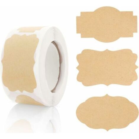 Autocollants en papier kraft, 250 étiquettes cadeaux autocollants étiquettes cadeaux étiquettes étiquettes cadeaux pour bouteilles de vacances bocaux de nourriture autocollants de Noël(A) (1/5)