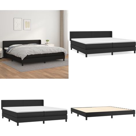 Boxspringbett mit Matratze Schwarz 200x200 cm Kunstleder - Boxspringbett - Doppelbett - Bettenrahmen - Luxusbett - Schwarzes Bett - Home & Living (1/5)
