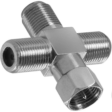 Trade Shop - ADAPTERSTECKER FÜR SATELLITENANTENNE KABEL CROSS TV MAXTECH C-004 - (1/4)