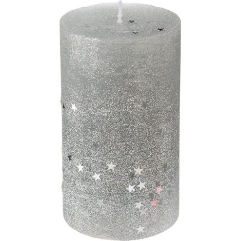 Kerze, glitzernd, Höhe 12 cm, 340 g, Rot - Fééric Lights and Christmas (1/4)