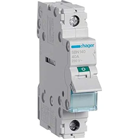 Interruttore sezionatore modulare HAGER 1P 40A 230VAC SBN140