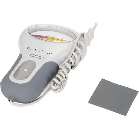 Testeur de chlore et de pH portable à grand écran alimenté par batterie et avec sonde pour piscine et spa (1/4)