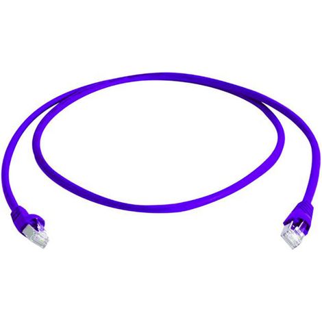 Telegärtner 100008027 RJ45 Netzwerkkabel, Patchkabel CAT 6a S/FTP 1.00 m Lila Flammwidrig, mit Rastn