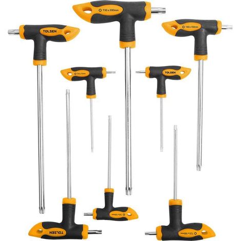 CARTELLA 8pz CHIAVINI TORX CON IMPUGNATURA A T (1/2)