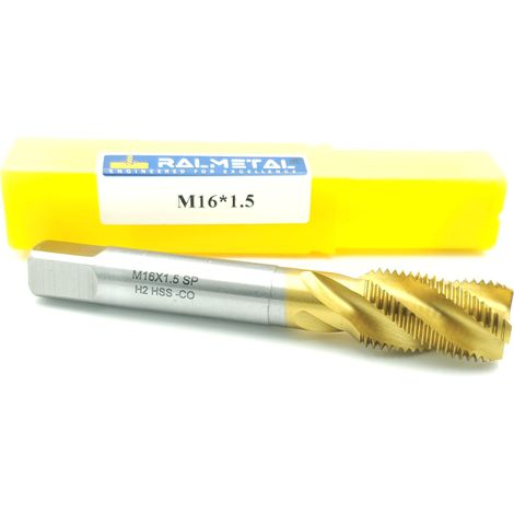 Macho de roscar de máquina de rosca fina HSS-Co M16x1.5 H2 TiSiN DIN 376 (1/5)