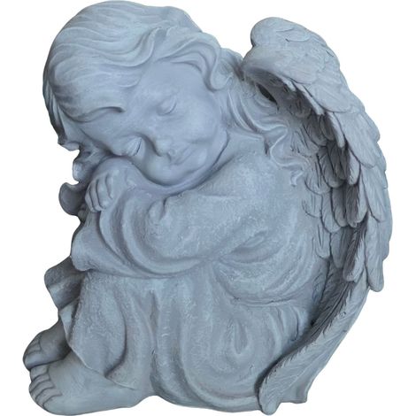 Statua di angelo dormiente, 24 cm, in poliresina, decorazione commemorativa