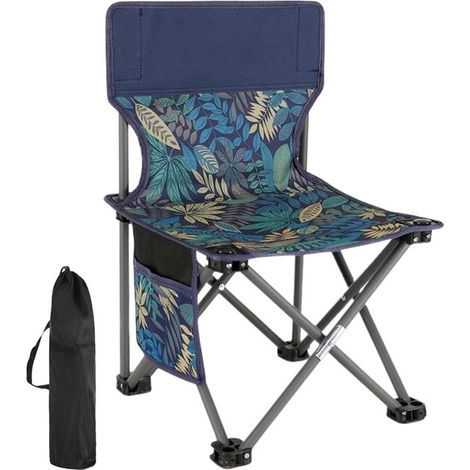 Silla plegable de camping - Silla plegable para exteriores - Asientos para exteriores - Construcción robusta de acero - 32x32x51cm - Azul (1/5)