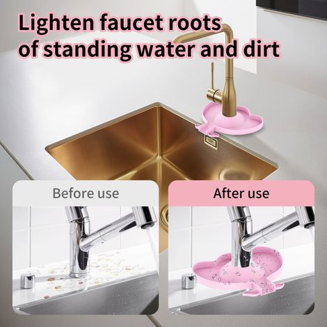 Protection anti-éclaboussures pour robinet de cuisine/évier, tapis récupérateur d'eau en silicone, coussinet d'égouttage à placer derrière le robinet pour cuisine et salle de bain (1/5)