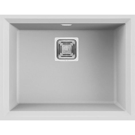 Lavello Elleci Incasso 1 vasca 56x43,8 Karisma 105 Sottotop Granitek Bianco LGK10568BSO (1/2)