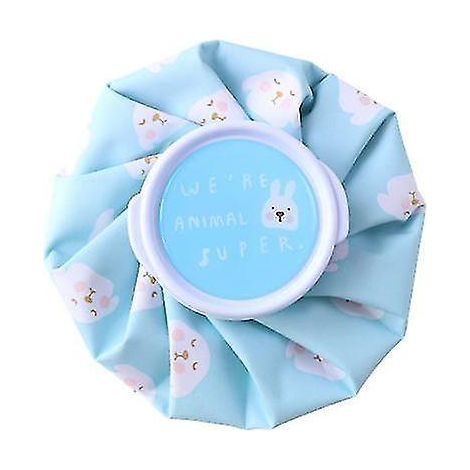 Sac de compresse froide mignon à motif dessin animé pour la physiothérapie, poche de glace rafraîchissante réutilisable pour la maison, soulage la douleur, bleu (1/4)