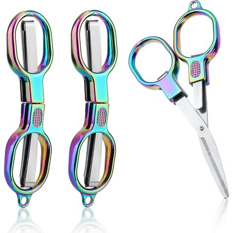 3pcs Ciseaux Pliants, Acier Inoxydable Mini Ciseaux de Voyage Petits Scissors Portables Scissors de Poche Pliables Outil Coupe pour Infirmières Accessoires Maison Bureau Artisanat Couture (1/5)