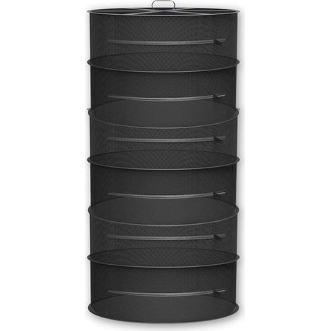 Séchoir à herbes à 6 niveaux, filet de séchage suspendu de 60 cm, filet de séchage pliable pour plantes hydroponiques, poissons, mauvaises herbes (1/4)