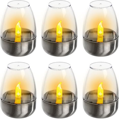Bougie Electrique Bougies LED Bougies Chauffe PlatLED Solaires étanches Flamme BougiesLED électriques Lampe Table Lanterne Jardin (1/5)